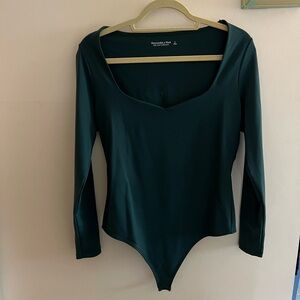Abercrombie & Fitch Soft AF Collection Long Sleeve Bodysuit Dark Green Large